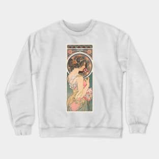 Primrose (1899) by Alphonse Mucha Crewneck Sweatshirt